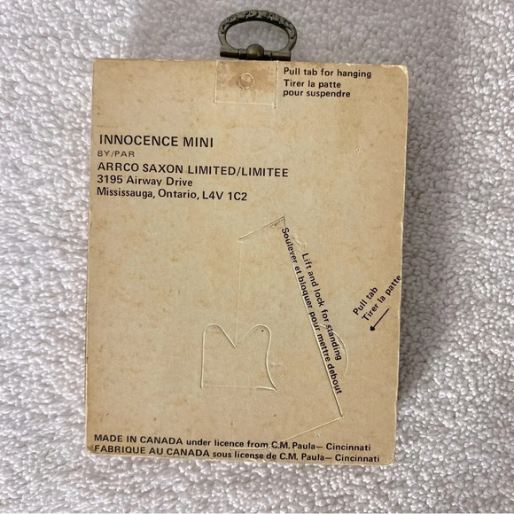 Vintage Paula Cutes Aarco Saxon Ltd Innocence Mini Wooden Plaques X2 - Picture 4 of 12